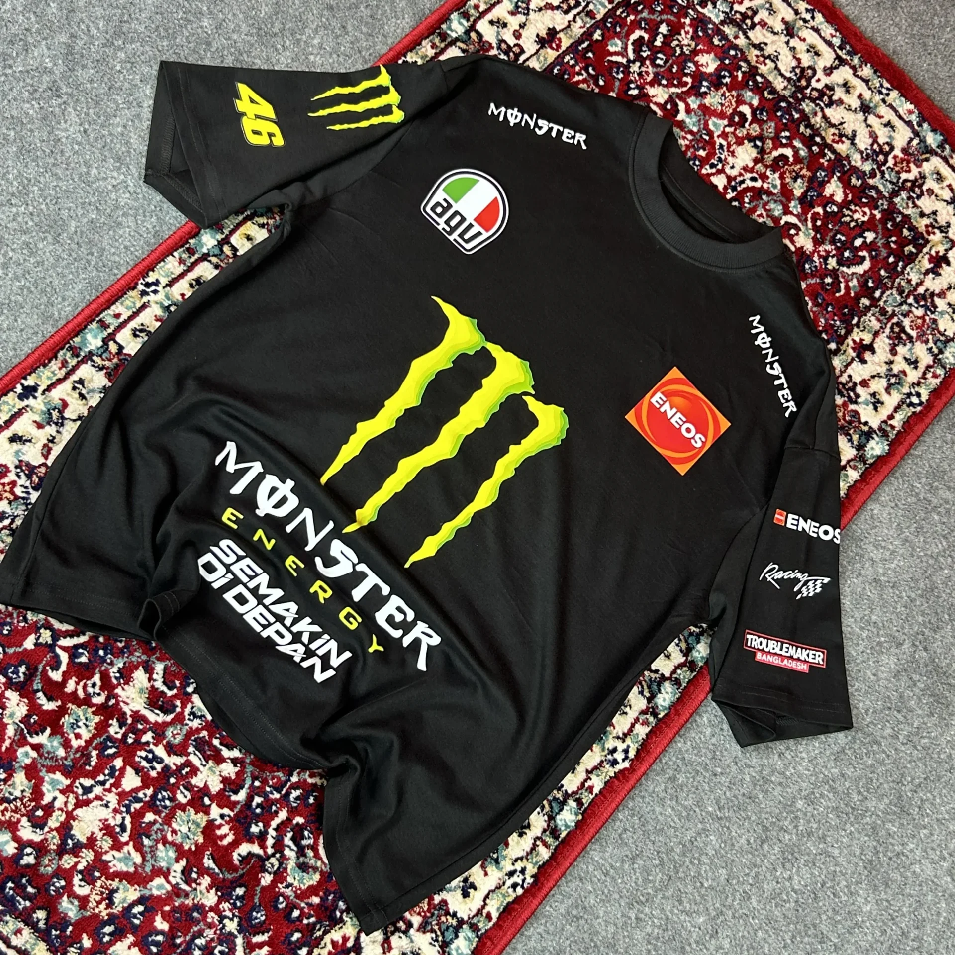 VALENTINO ROSSI '46' VIBE (2) VALENTINO ROSSI '46' VIBE Oversized Racing T-Shirt – Premium Interlock Fabric - Image 1